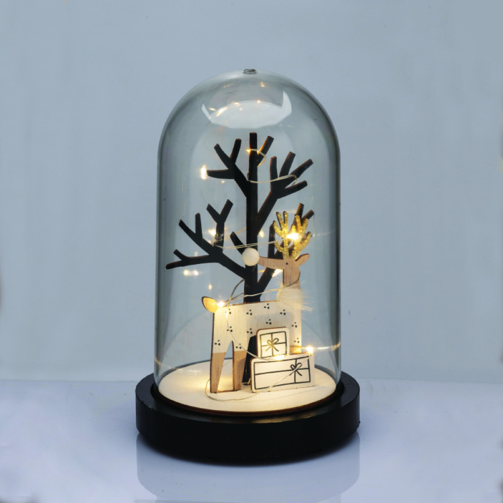 ^WOODEN DEER WITH PLASTIC COVER(TREE) 8MINI LED ΔΙΑΚ ΘΕΡΜ ΛΑΜΠ ΜΠΑΤ 2ΧΑΑΑ(ΣΥΜΠΕΡΙΛΑΜΒ) ΔΙΑΜ:11*19cm  -X06811263